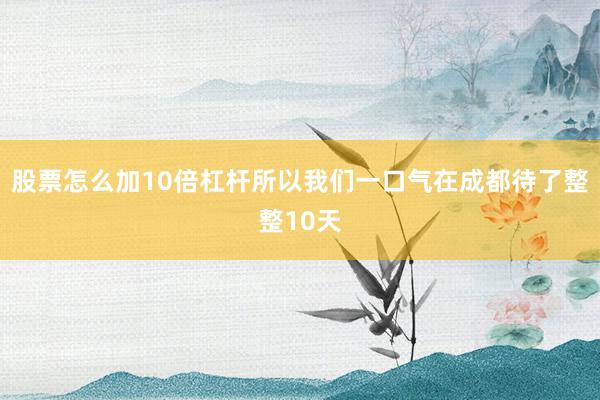 股票怎么加10倍杠杆所以我们一口气在成都待了整整10天