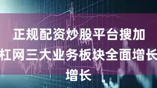 正规配资炒股平台搜加杠网三大业务板块全面增长