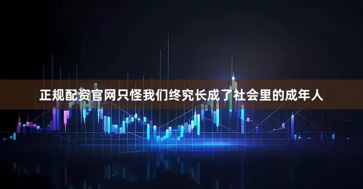 正规配资官网只怪我们终究长成了社会里的成年人